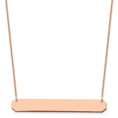 Polished Blank Bar Necklace 14k Rose Gold Large XNA1208R, MPN: XNA1208R,