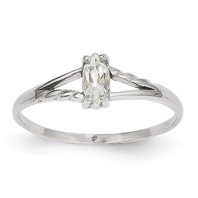 White Topaz Birthstone Ring 14k White Gold XBR193, MPN: XBR193, 883957413426