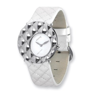 Moog Fascination White Dial/White Quilted Patent Strap Watch XWA4130
