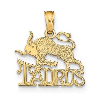 Engraved Block Taurus Charm 14k Gold K8947, MPN: K8947, 637218031696