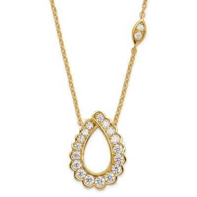 Si1/Si2, G H I, Teardrop Necklace 14k Gold Lab Grown Diamond PM9143-075-YLG-18, MPN: PM9143-075-YLG…