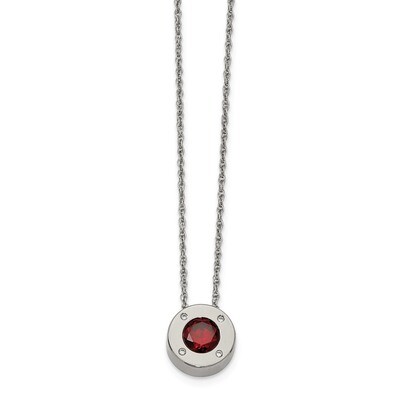 CZ January Birthstone Necklace Stainless Steel Polished SRN2191-20 by Chisel, MPN: SRN2191-20, 1911…