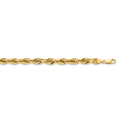 22 Inch 7.0mm Semi-Solid Rope Chain 14k Yellow Gold BC194-22, MPN: BC194-22, 883957767291