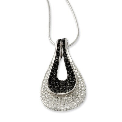 CZ Brilliant Embers Necklace Sterling Silver QMP466-18