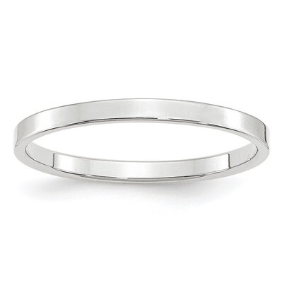 2mm Lightweight Flat Band 10k White Gold WFLL020 Engravable, MPN: WFLL020, 886774307626