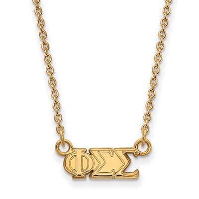 Phi Sigma Sigma Extra Small Pendant with 18 Inch Chain Gold-plated Silver GP006PSS-18, MPN: GP006PS…