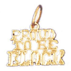 Dazzlers Jewelry Proud To Be Black Pendant Necklace Charm Bracelet in Yellow, White or Rose Gold 10…