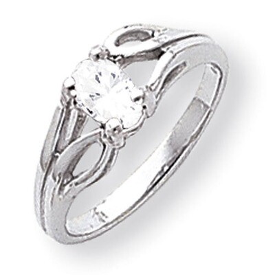 Cubic Zirconia Ring 14k white Gold 6x4mm Oval Y2097CZ Diamond, MPN: Y2097CZ, 883957707570