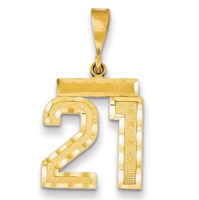 Number 21 Charm 14k Gold Medium Diamond-cut  MN21, MPN: MN21, 883957139036