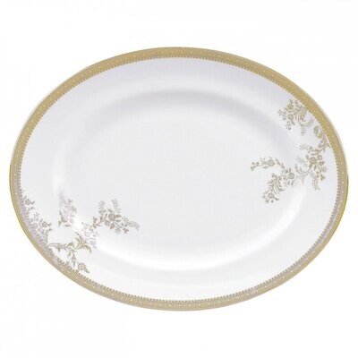 Vera Wang Vera Lace Gold Oval Platter 13.75 Inch, MPN: 50146903001, 32677985250