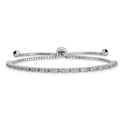 June Birthstone Lavender CZ Diamond Adj Bracelet Sterling Silver Rhodium-plated QG4757JUN, MPN: QG4…