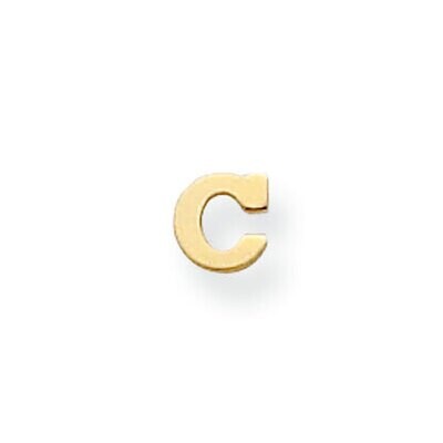 Die Struck Letter C 14k Yellow Gold YG2220C, MPN: YG2220C,