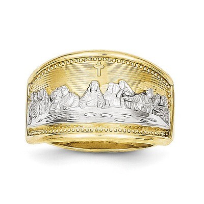 Ladies Last Supper Ring 10k Gold &amp; Rhodium 10C1292, MPN: 10C1292, 886774021553