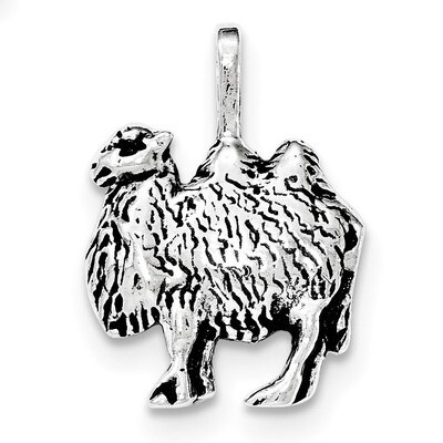 Antiqued &amp; Textured Camel Chain Slide Pendant Sterling Silver QC8911