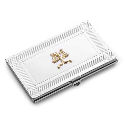 Silver-plated Business Card Case with Gold-plated Legal Emblem GM21462, MPN: GM21462, 797140351566