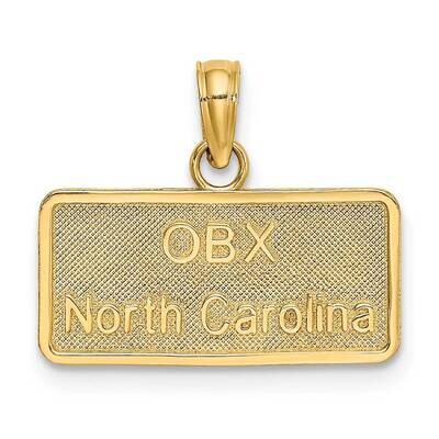 Obx North Carolina License Plate Charm 14k Gold K8645, MPN: K8645, 637218052738