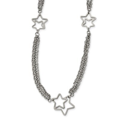 Star 30 inch Necklace Stainless Steel Polished SRN2496-30 by Chisel, MPN: SRN2496-30, 191101855559