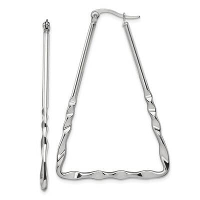 Triangular Hoop Earrings Stainless Steel Polished SRE1535, MPN: SRE1535, 191101866463