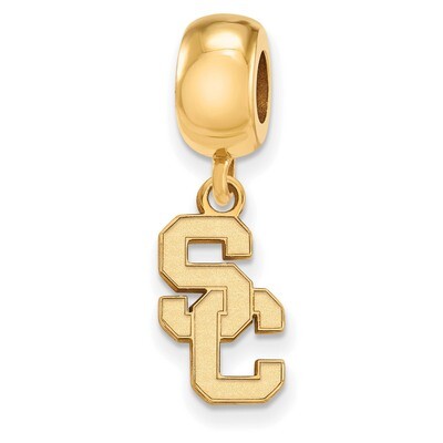University of Southern California Bead Charm Small Dangle Gold-plated Sterling Silver GP020USC, MPN…