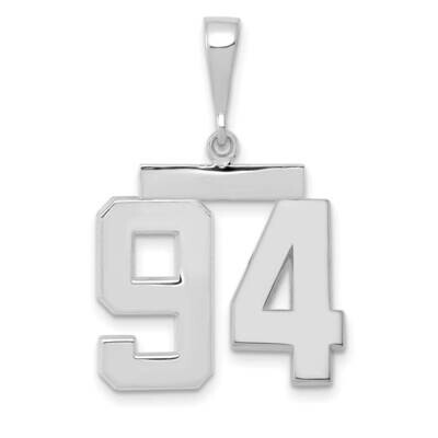 Number 94 Charm 14k White Gold Polished Medium WMP94, MPN: WMP94, 196904075364