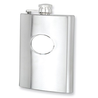 Polished and Brushed Stainless Steel 8Oz Hip Flask GP2729, MPN: GP2729, 788089143015
