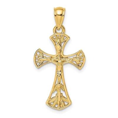 Crucifix Charm 14k Gold 2-D K8471, MPN: K8471, 637218041763