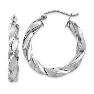 Light Twisted Hoop Earrings 14k white Gold TF673, MPN: TF673, 191101366321