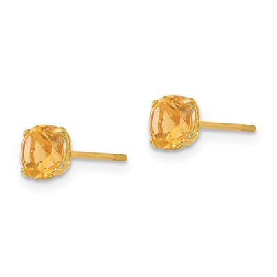 Round Citrine 5mm Post Earrings - 14k Gold SE2292 by Madi K, MPN: SE2292, 886774997957