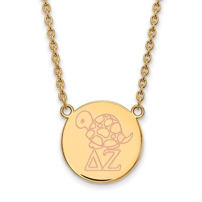 Delta Zeta Small Enameled Pendant with 18 Inch Chain Gold-plated Silver GP045DZ-18, MPN: GP045DZ-18…