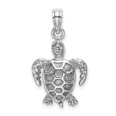 2-D Sea Turtle Charm 14k White Gold K3309W, MPN: K3309W, 637218159482