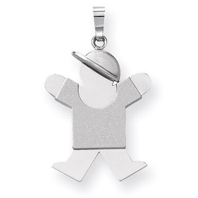 Medium Boy with Hat on Right Engravable Charm 14k White Gold XK317, MPN: XK317, 883957859361