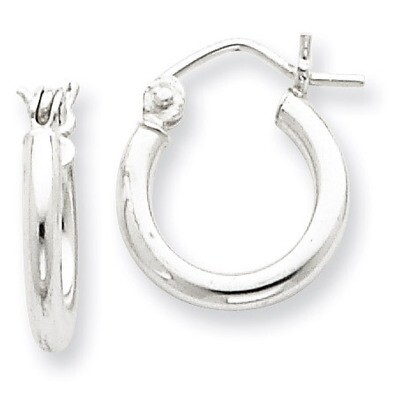 2mm Hoop Earrings Sterling Silver Rhodium-plated QE4375, MPN: QE4375, 883957929989