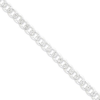 9 Inch 8mm Pave Curb Chain Sterling Silver QCF220-9, MPN: QCF220-9, 886774411415