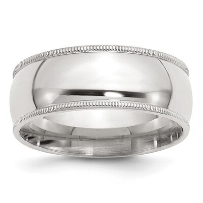 8mm Milgrain Comfort Fit Band - Sterling Silver QCFM080 by Chisel, MPN: QCFM080, 886774341507