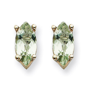 8x4mm Marquise Green Quartz Earring 14k White Gold XE104WAG, MPN: XE104WAG, 883957090030