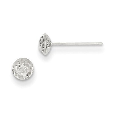 5 mm Puff Circle Stud Earrings 14k White Gold TL912, MPN: TL912, 886774562926