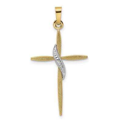 Solid Methodist Cross Pendant 14k Two-Tone Gold XR2010, MPN: XR2010,