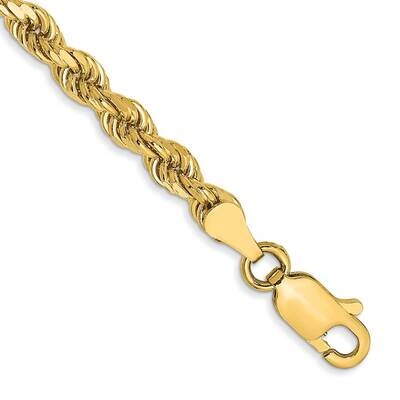 3.5mm Semi-Solid Diamond-Cut Rope Chain 8 Inch 10k Gold 10DH025-8, MPN: 10DH025-8, 191101567599