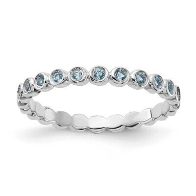 Sterling Silver Polished Blue Topaz Band RLS6655/BT-SSB-7