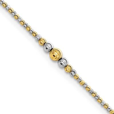 Diamond-Cut Beaded 7.5 Inch Bracelet 14k Two-Tone Gold Polished FB1902-7.5, MPN: FB1902-7.5, 883957…