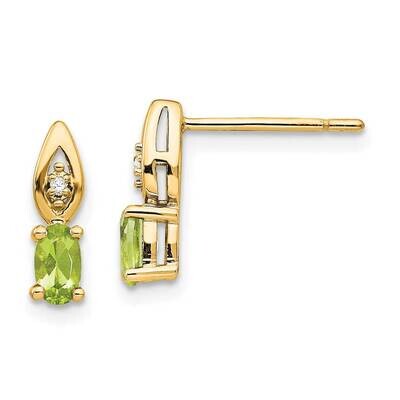 Peridot Diamond Earring 14k Gold XBS610, MPN: XBS610, 191101801006