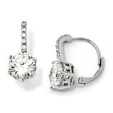 Cheryl M Leverback Earrings Sterling Silver Cubic Zirconia QCM756, MPN: QCM756, 191101186738