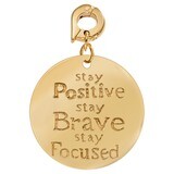 Nikki Lissoni Stay Positive. Stay Brave. Stay Focused. Stay Strong. Charm Gold-Plated 25mm D1063GL,…