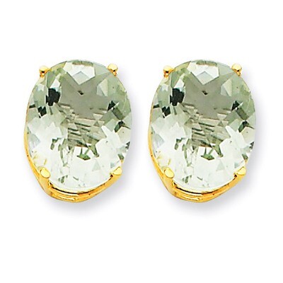 12x10 Oval Green Quartz Earrings 14k Gold XE91AG, MPN: XE91AG, 883957109145