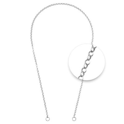 Nikki Lissoni Cable Chain Round 2mm For Tags Silver-Plated 40cm. Dependent On The Size of The Tag Y…