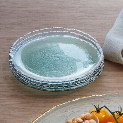 Annieglass Edgey Salad Plate 8 1/2 Inch - Platinum, MPN: E102P, UPC:
