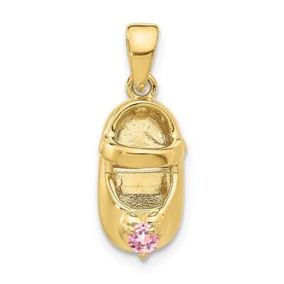 3-D October Synthetic Stone Engraveable Shoe Charm 10k Gold 10K4652OCT, MPN: 10K4652OCT,