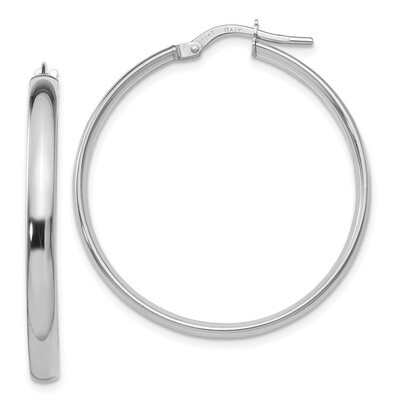 Leslie&#39;s Hoop Earrings 10k White Gold Polished HB-10LE321, MPN: 10LE321, 191101476730