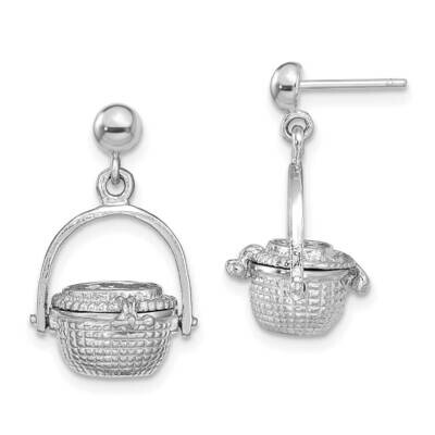 Nantucket Basket Dangle Earrings 14k White Gold 3-D TE835W, MPN: TE835W, 637218143283