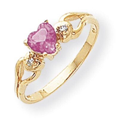 5Mm Heart Pink Sapphire Diamond Ring 14k Gold Y2186SP/A, MPN: Y2186SP_AA, 883957649016